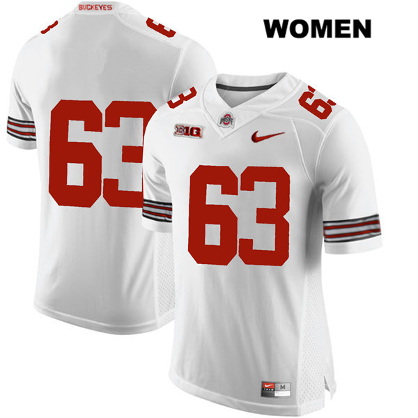 Ohio State Buckeyes Women's Kevin Woidke #63 White Authentic Nike No Name College NCAA Stitched Football Jersey VI19L48FA
